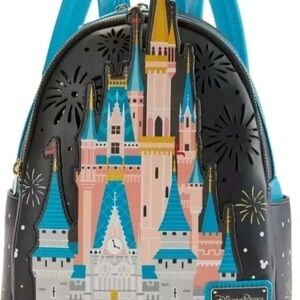 NWT 2026 Disney Parks Loungefly light up fireworks Cinderella Castle Backpack